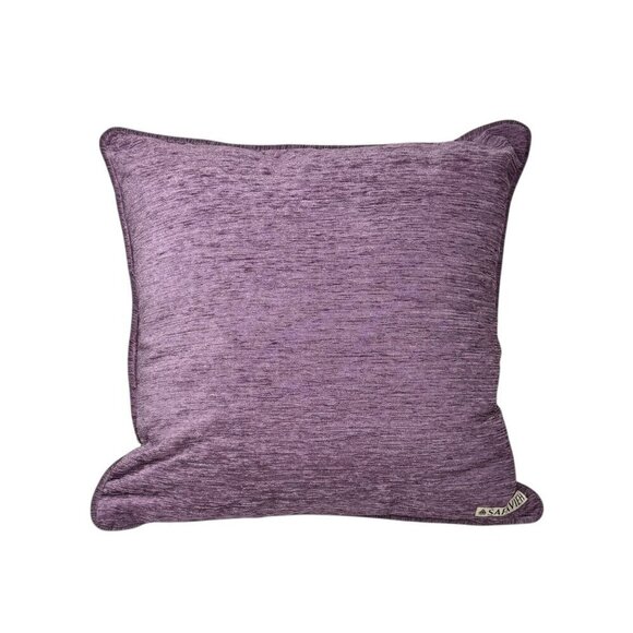 New SAFAVIER Ikat Throw Pillow Velvet Purple White Blue 17x17 Boho Decorative - Picture 2 of 7